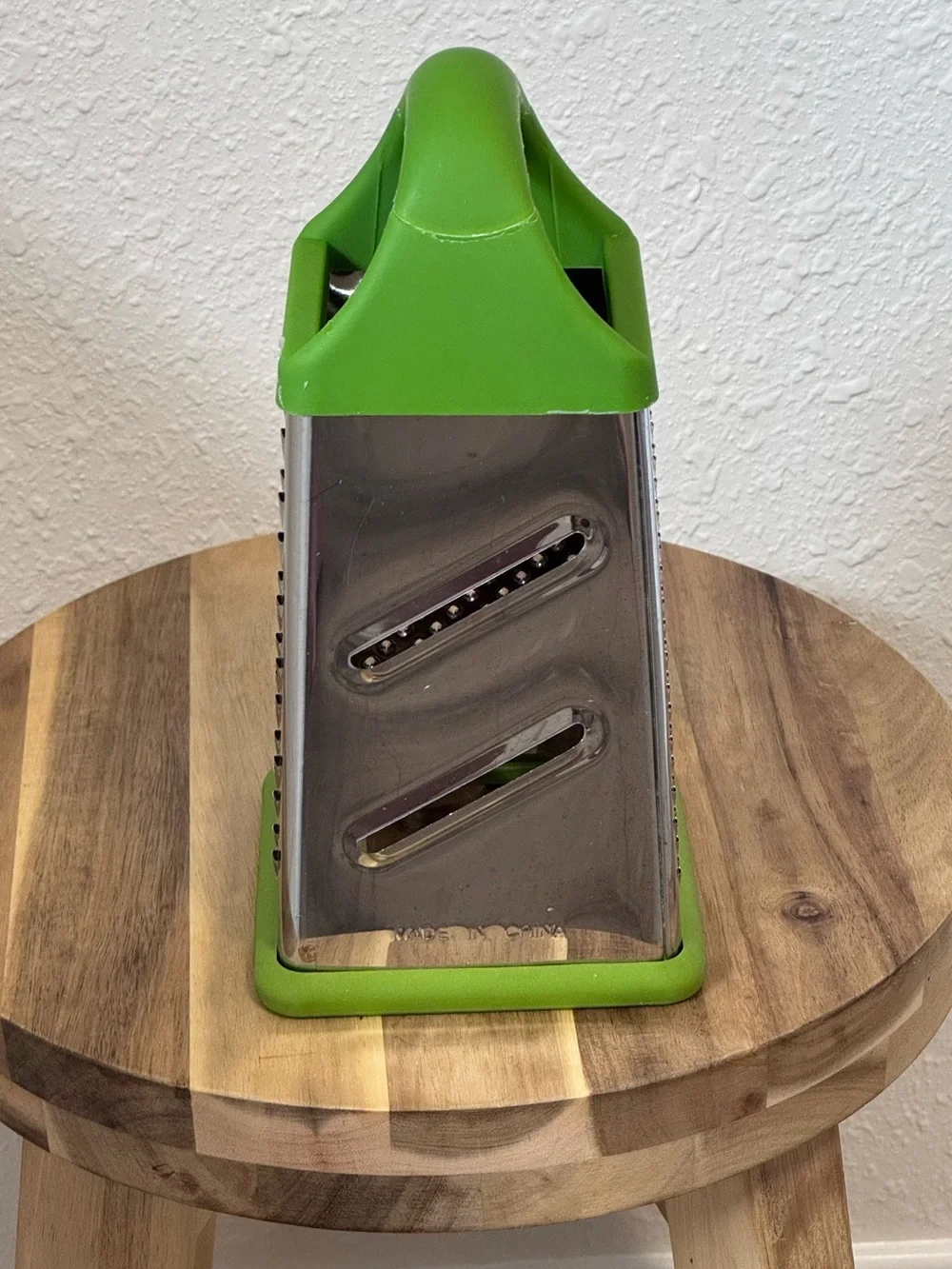 KitchenAid Professional Box Grater Green Silicone Handle Stainless Steel 4 Sided